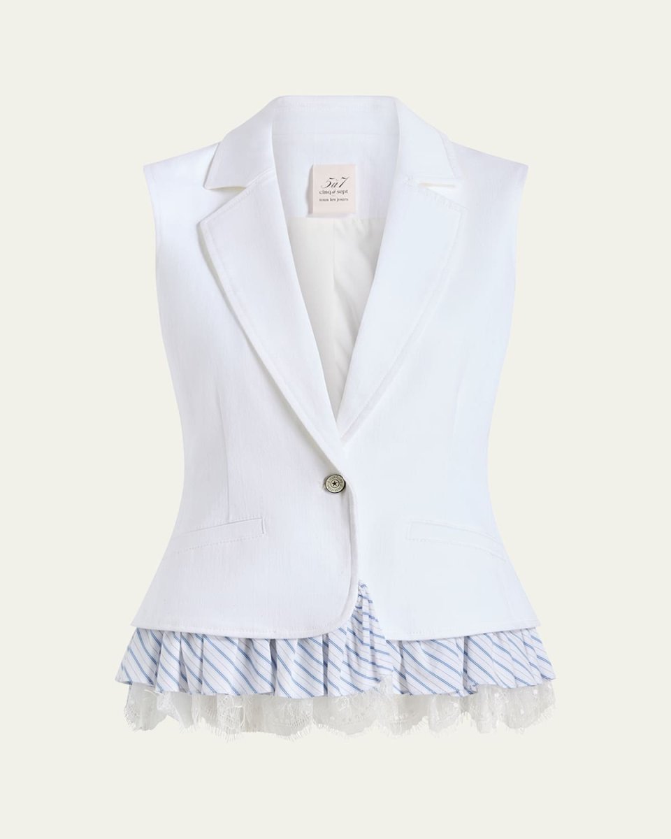 Roxie Le Petit Ruffle Denim Vest